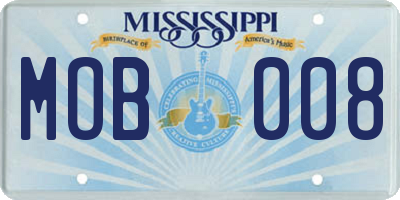 MS license plate MOB008