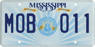 MS license plate MOB011