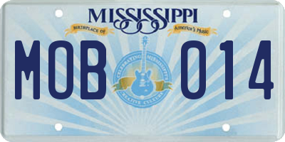 MS license plate MOB014