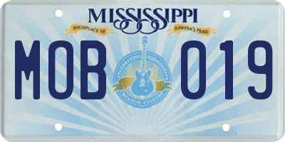 MS license plate MOB019