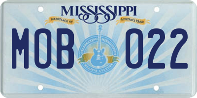 MS license plate MOB022