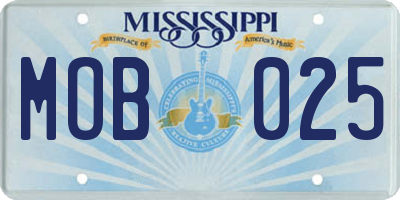 MS license plate MOB025