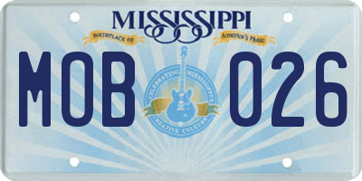 MS license plate MOB026