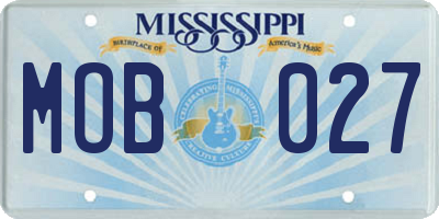 MS license plate MOB027