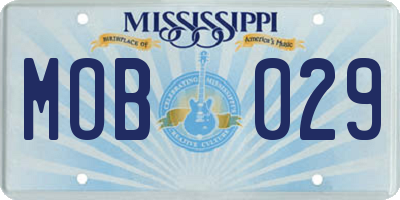 MS license plate MOB029