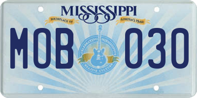 MS license plate MOB030