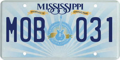 MS license plate MOB031
