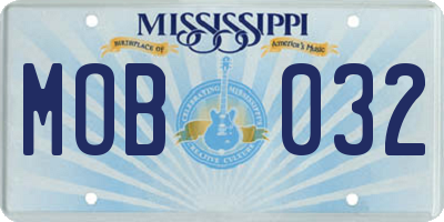 MS license plate MOB032