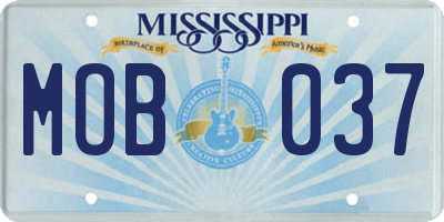 MS license plate MOB037