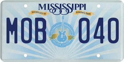 MS license plate MOB040