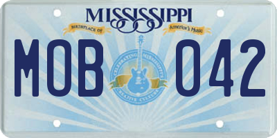 MS license plate MOB042