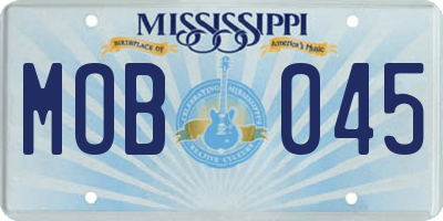 MS license plate MOB045
