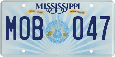 MS license plate MOB047