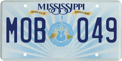 MS license plate MOB049