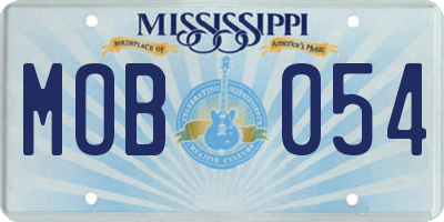 MS license plate MOB054
