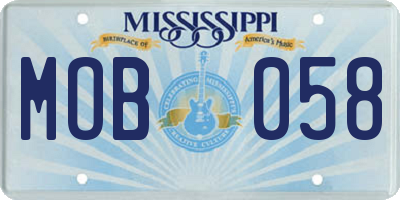 MS license plate MOB058