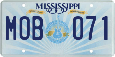 MS license plate MOB071