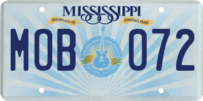 MS license plate MOB072