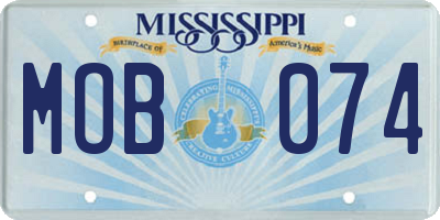 MS license plate MOB074