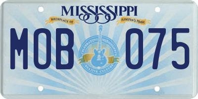MS license plate MOB075
