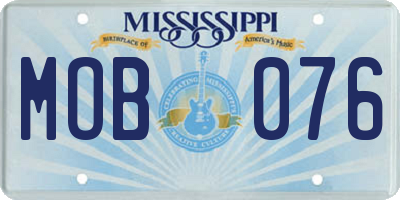 MS license plate MOB076
