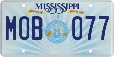 MS license plate MOB077