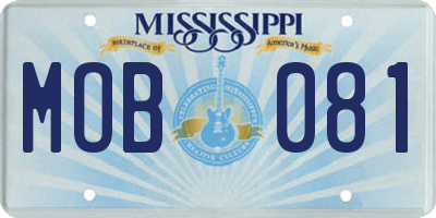 MS license plate MOB081