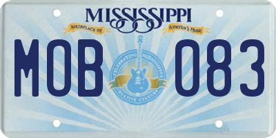 MS license plate MOB083