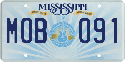 MS license plate MOB091