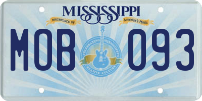 MS license plate MOB093