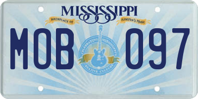 MS license plate MOB097