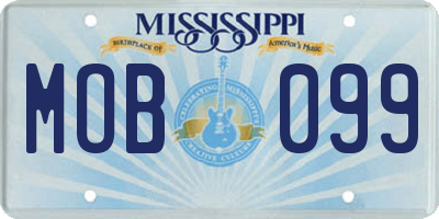 MS license plate MOB099