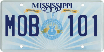 MS license plate MOB101