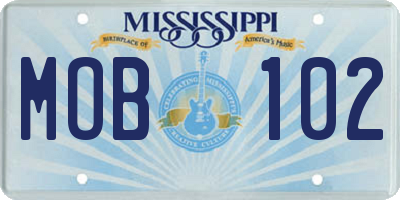 MS license plate MOB102