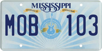 MS license plate MOB103