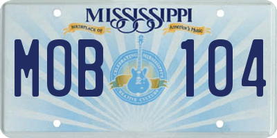 MS license plate MOB104