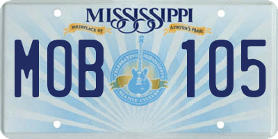 MS license plate MOB105