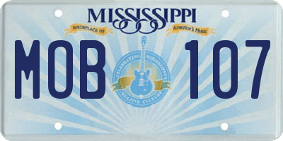 MS license plate MOB107