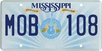 MS license plate MOB108