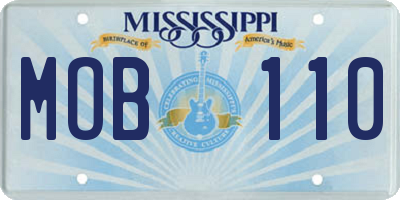 MS license plate MOB110