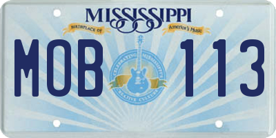 MS license plate MOB113