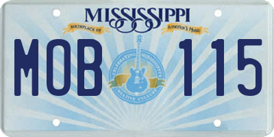 MS license plate MOB115