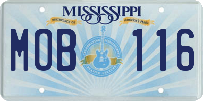 MS license plate MOB116