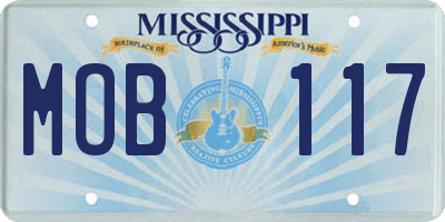 MS license plate MOB117
