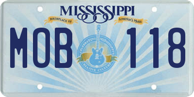 MS license plate MOB118
