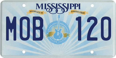 MS license plate MOB120