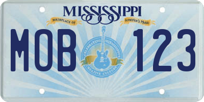 MS license plate MOB123