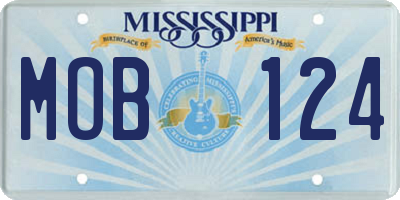 MS license plate MOB124
