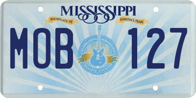MS license plate MOB127