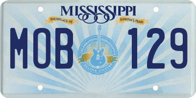 MS license plate MOB129